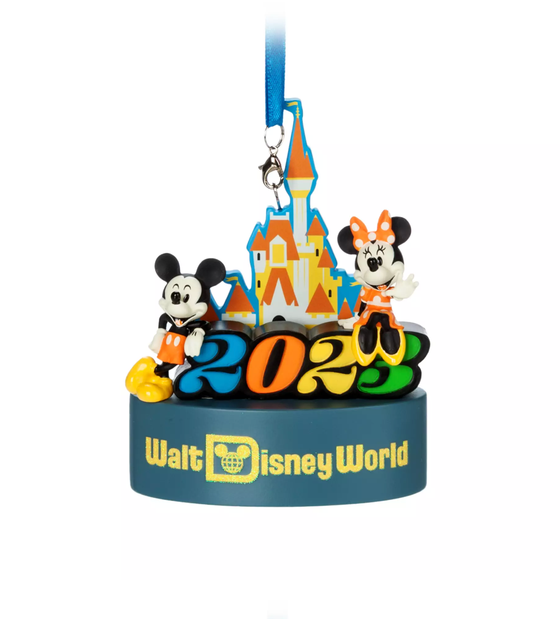 Disney Walt Disney World 2023 Mickey and Minnie Light-Up Christmas Ornament New