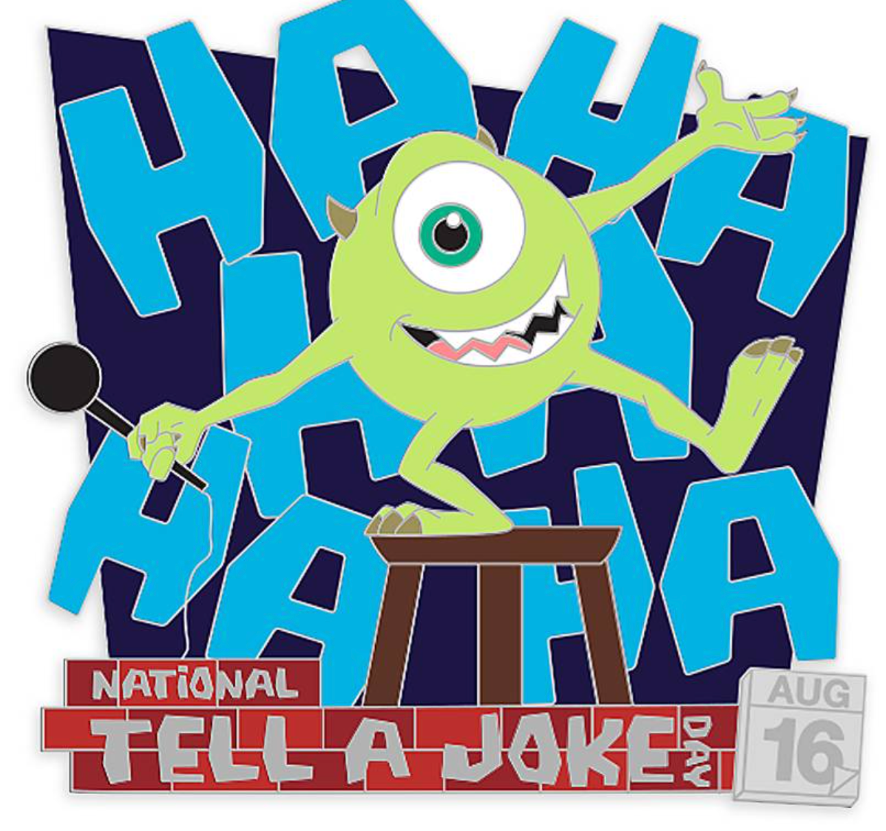Disney Parks Mike Wazowski Limited Pin National Tell a Joke Day 2020 New w Card