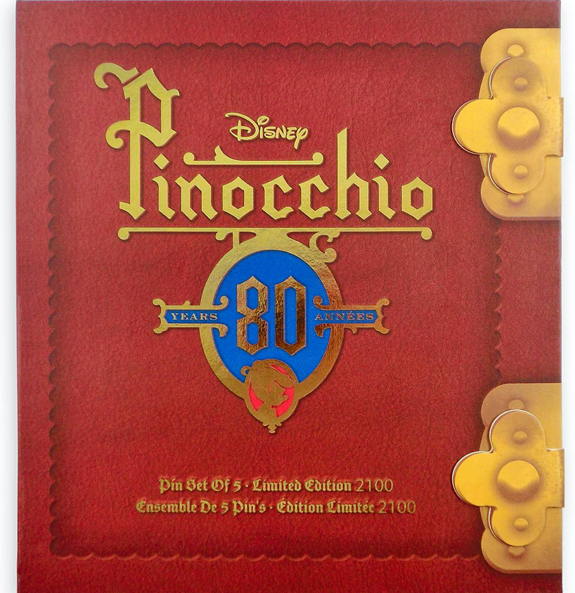 Disney Pinocchio 80th Anniversary Jumbo Pin Limited Edition New with Box