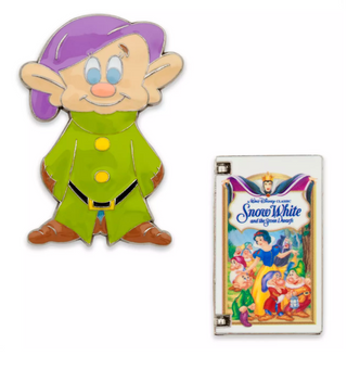 Disney Snow White and the Seven Dwarfs VHS Pin Set Limited Release New