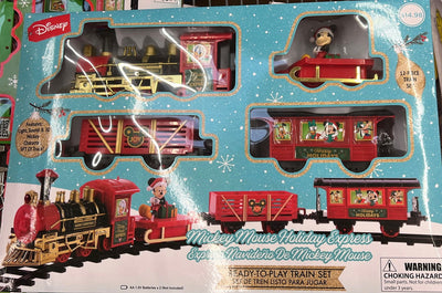 Disney Mickey Christmas Express Train Set Holiday Time 12 Piece New With Box