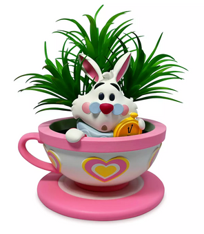 Disney Parks White Rabbit Tea Cup Faux Succulent Planter by Jerrod Maruyama New