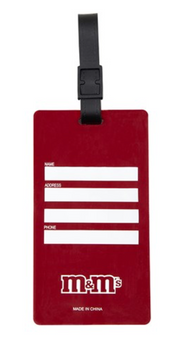 M&M's World Character Red Hands Off! Jumbo Luggage Tag New with Tags