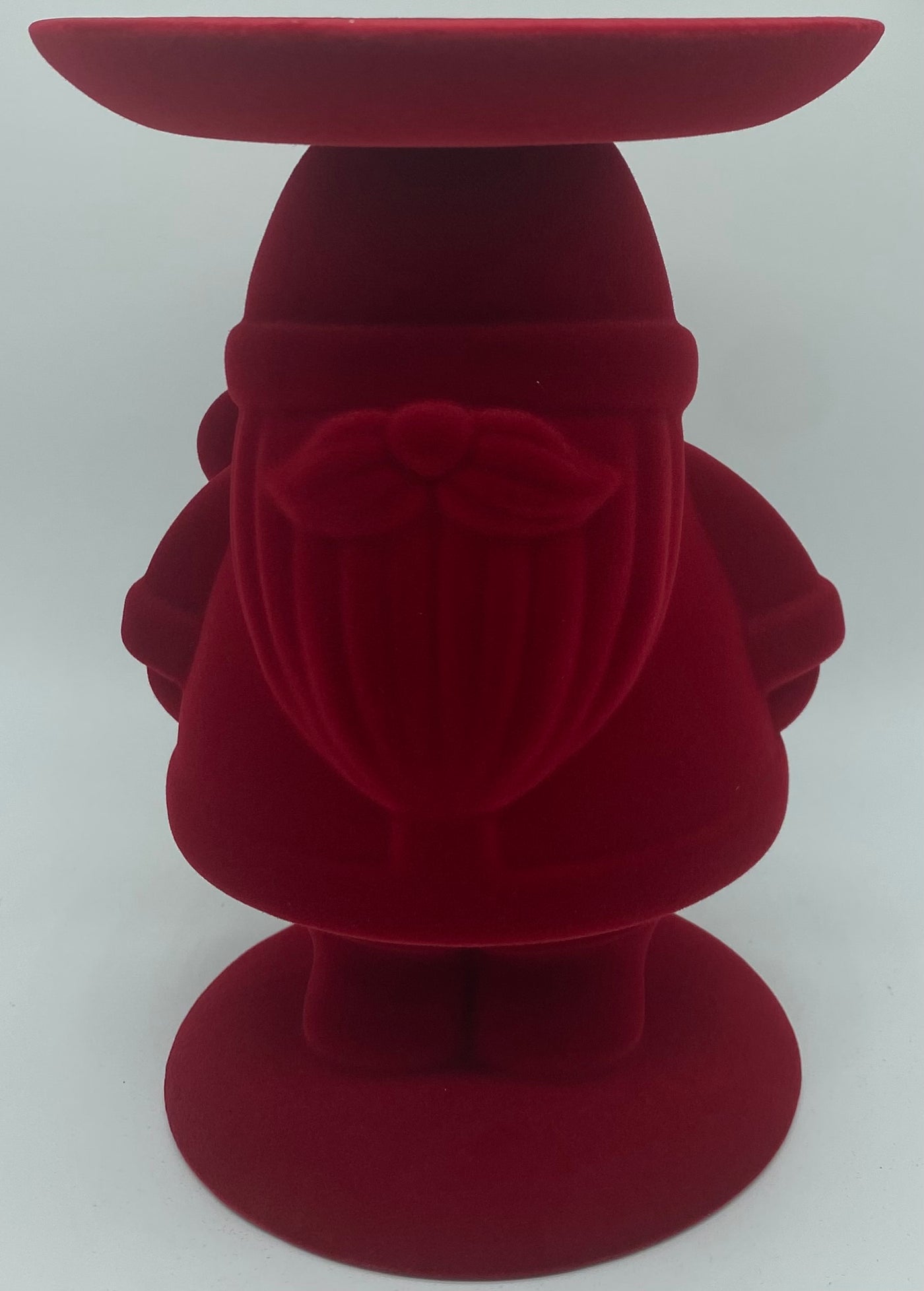 Bath and Body Works 2022 Christmas Red Flocked Santa 3-Wick Candle Holder New