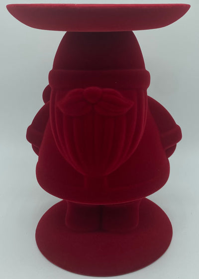 Bath and Body Works 2022 Christmas Red Flocked Santa 3-Wick Candle Holder New