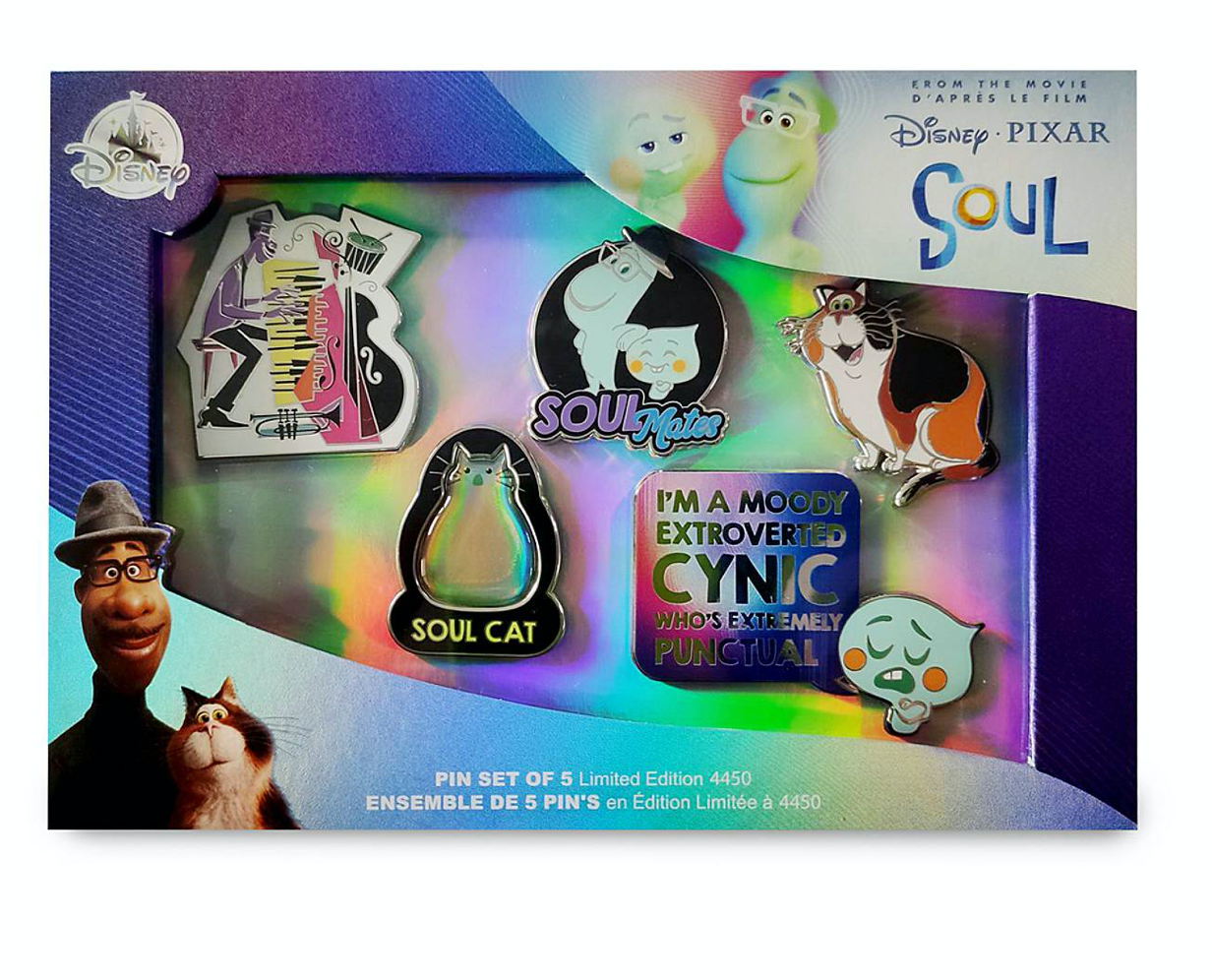 Disney Soul Joe and Mr. Mittens and 22 Limited Edition Pin Set New with Box