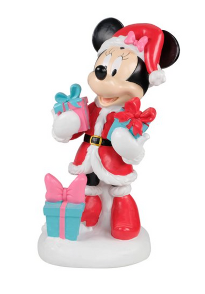 Disney Minnie Mouse Santa Figurine 12 in Resin Table Top Decor New With Box