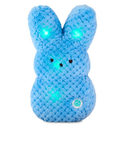 Peeps Easter Peep Blue Bunny Light Up Plush New with Tag