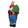 Old World Christmas Lumberjack Santa Blown Glass Christmas Ornament New with Box