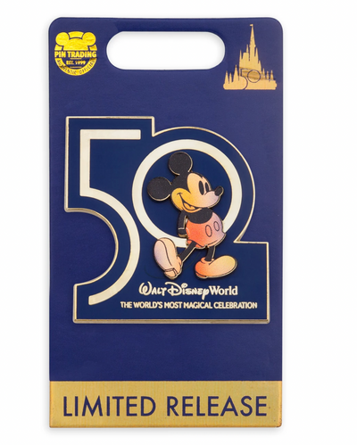 Disney Walt Disney World 50th Anniversary Mickey Limited Pin New with Card