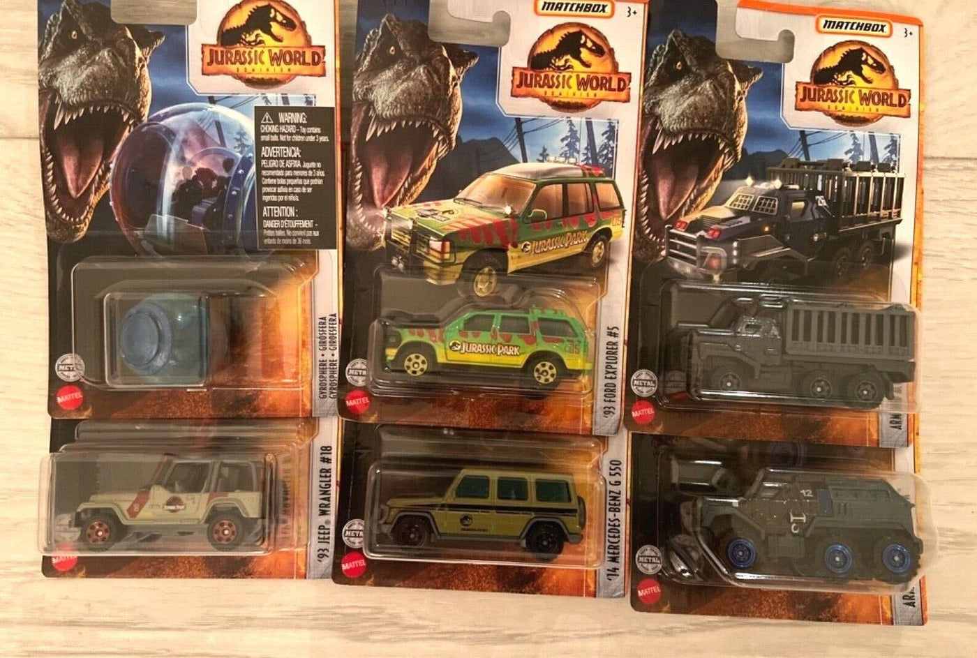 Mattel Matchbox Toy Vehicles Jurassic World Dominion Lot of 6 Cars New Sealed