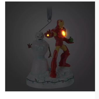 Disney Sketchbook Marvel Iron Man Light-Up Christmas Ornament New with Tag