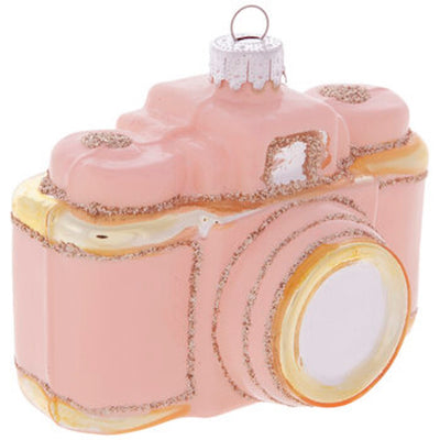 Robert Stanley Pink Camera Glass Christmas Ornament New with Tag