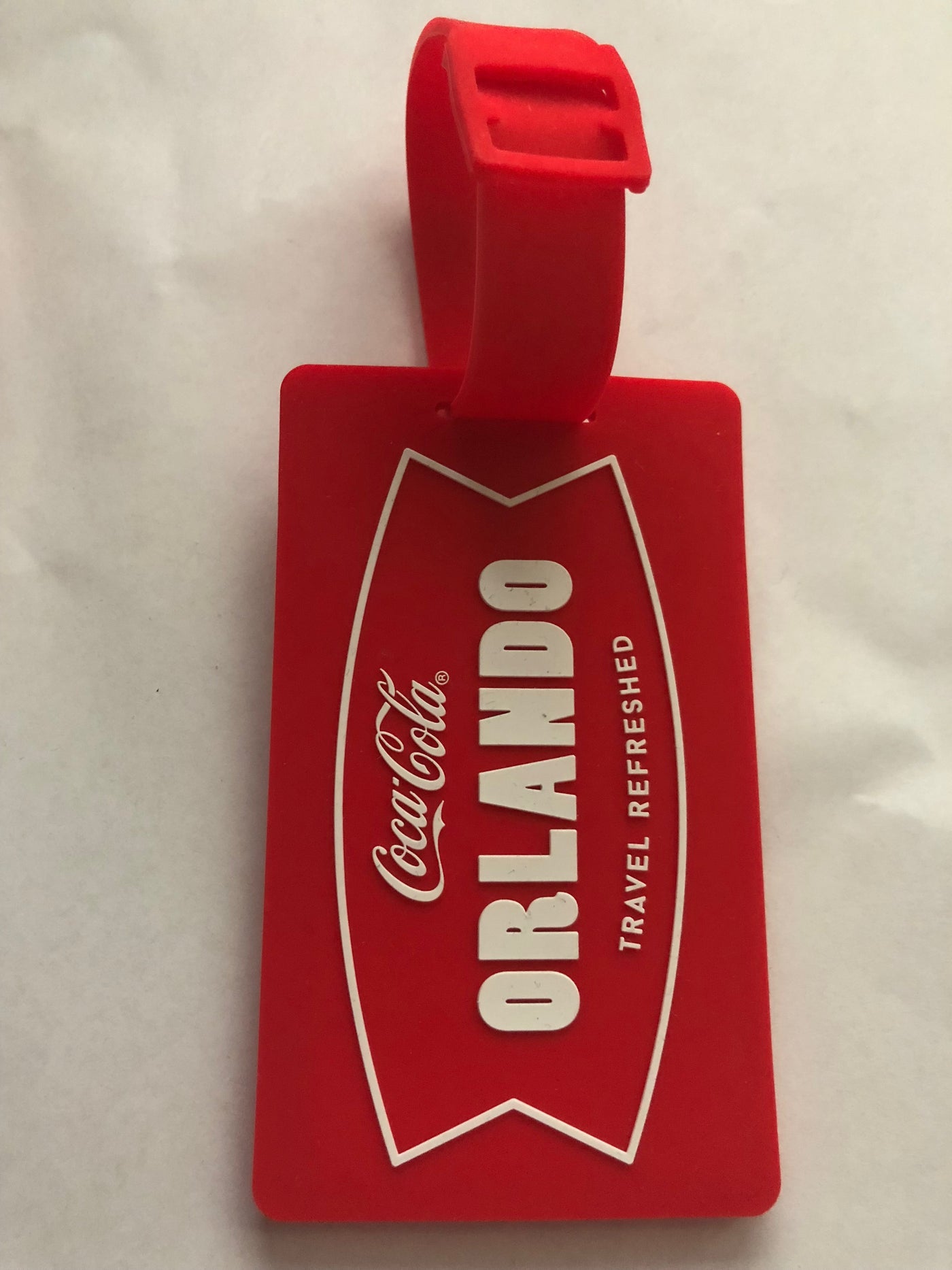 Authentic Coca Cola Coke Orlando Travel Refreshed Red Luggage Tag New with Tags