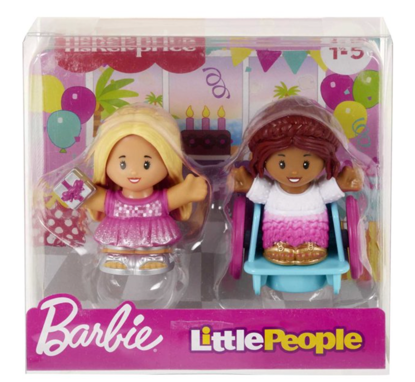 Barbie Party Figure Set by Fisher-Price Little People 2-Pack New with Box