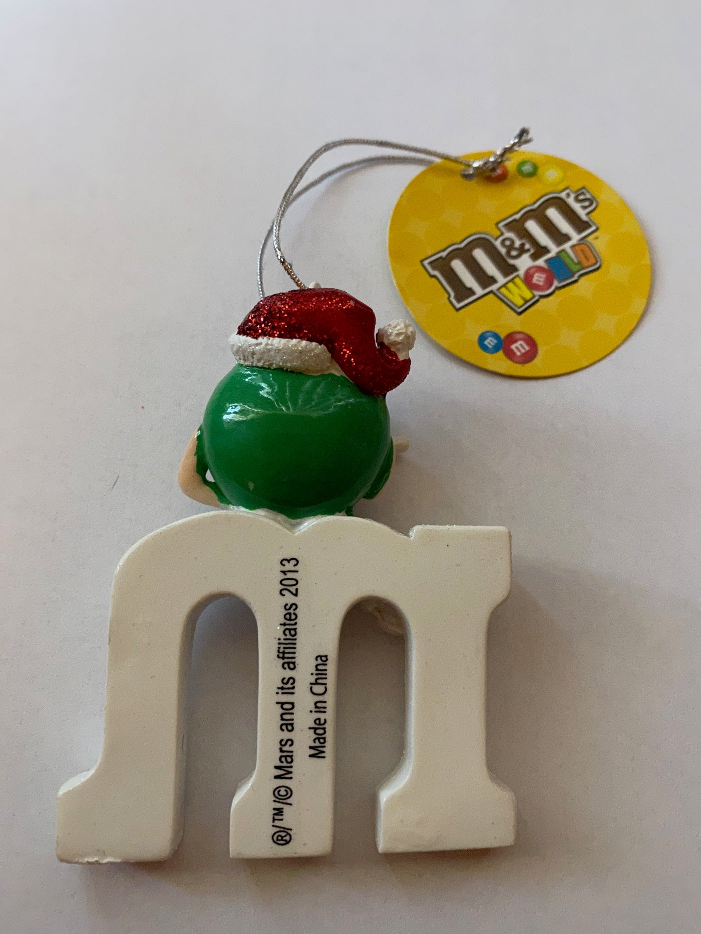 M&M's World M with Green Character Resin Christmas Ornament New with Tag