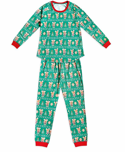 Disney Christmas Holiday Mickey Friends Gingerbread Pajama Set XS Adult New Tag