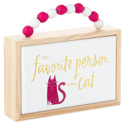 Hallmark My Favorite Person Is My Cat Wood Quote Sign New