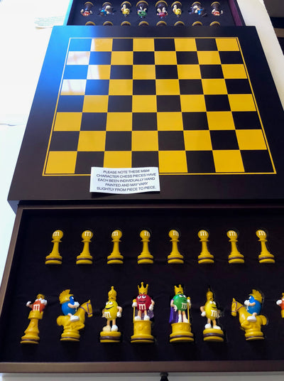 M&M's Characters Wooden Limited Edition Hand Painted Chess Set New with Box