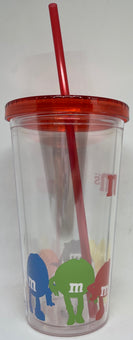 M&M's World Silhouette Lineup Characters Tumbler with Straw New