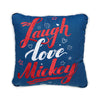 Disney Parks Laugh Love Mickey Americana Throw Pillow New with Tags