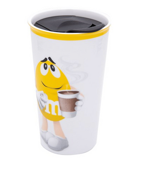 M&M's World Yellow Character Ceramic Tumbler New