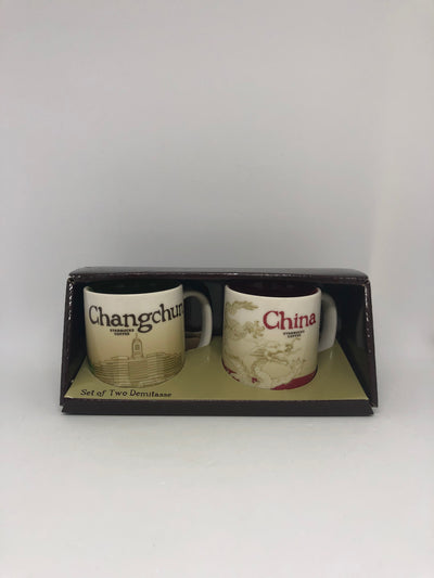 Starbucks Coffee Changchun and China Set of Two Demitasse Expresso Cup New Box