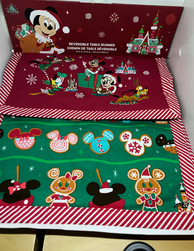 Disney Parks Holiday Christmas Mickey Friends Gingerbread Table Runner New