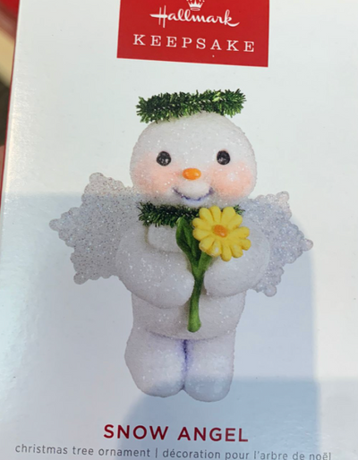 Hallmark 2022 Snow Angel Holding Flower Christmas Ornament New With Box