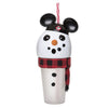 Disney Parks Holiday Snowman with Mickey Ear Hat Light Up Tumbler with Straw New