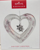 Hallmark 2022 Our First Christmas Heart Glass Ornament New With Box