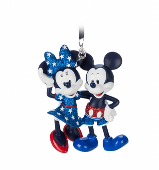 Disney Parks Mickey and Minnie Americana Figural Christmas Ornament New with Tag