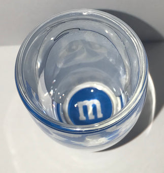 M&M's World Blue Big Face Clear Shot Glass New