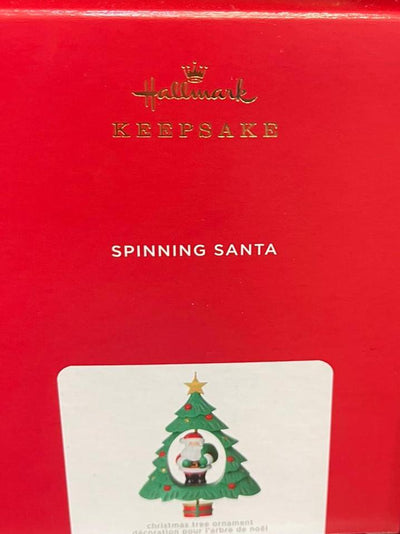 Hallmark 2021 Spinning Santa Christmas Ornament With Motion New with Box