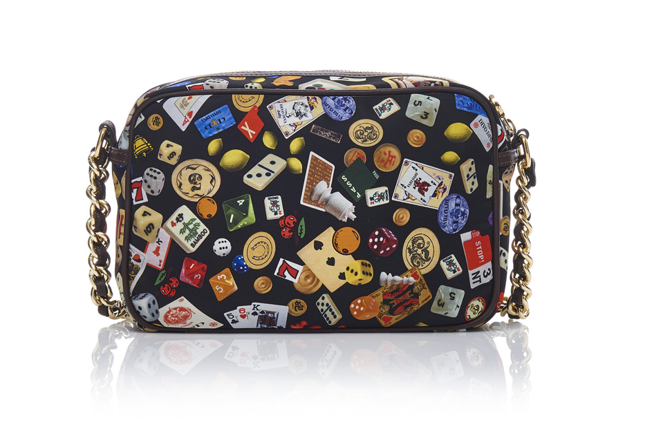 Las Vegas Life is a Game Black Brown Bag Crossbody Made in Italy Divo Diva New