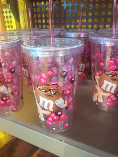 M&M's World Brown Character Water Plastic Tumbler New