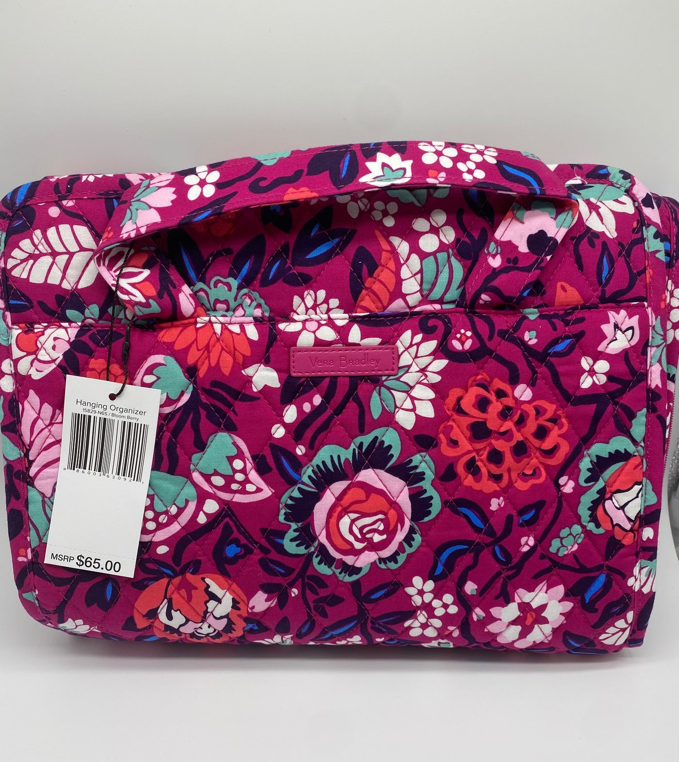 Vera Bradley Cotton Hanging Travel Organizer Bloom Berry New with Tag