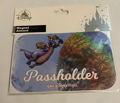 Disney Parks Epcot Figment Passholder Magnet New with Card