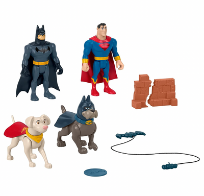 Fisher-Price DC League of Super Pets Superman Batman Ace Krypto Figures Playset