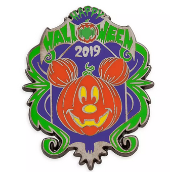 Disney Parks Happy Halloween 2019 Mickey Mouse Jack-O'-Lantern Pin New with Card
