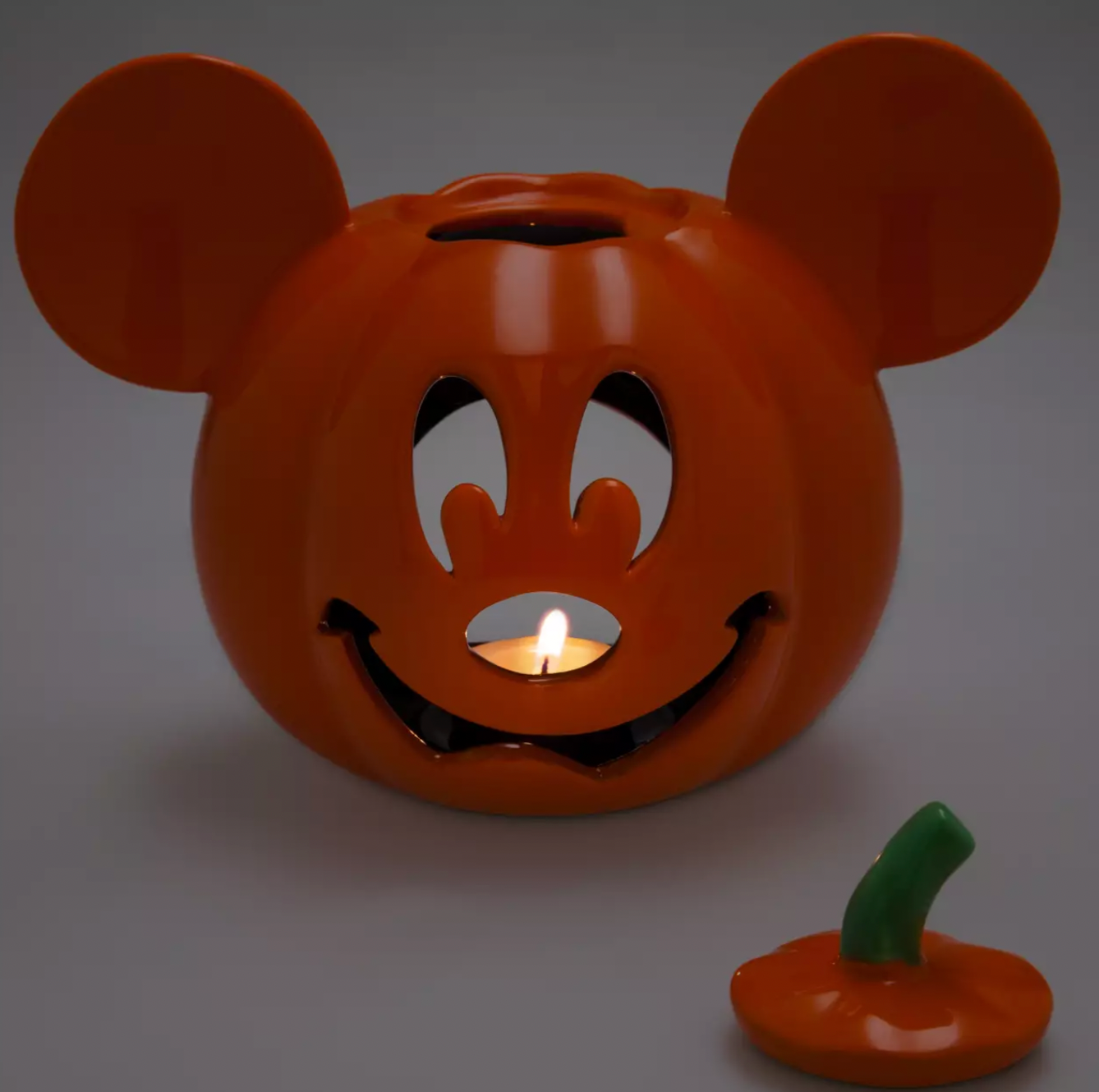 Disney Halloween Mickey Jack-o'-Lantern Gloss Finish Votive Candle Holder New