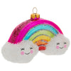 Robert Stanley Rainbow & Smiling Clouds Glass Christmas Ornament New with Tag