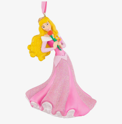 Disney Parks Aurora with Rose 3D Glitter Christmas Ornament New with Tags