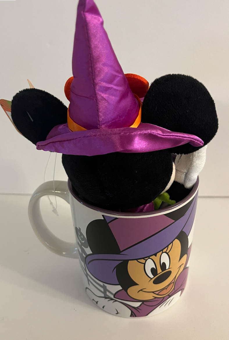 Disney Minnie Mouse Witch Halloween Coffee Mug With Plush New