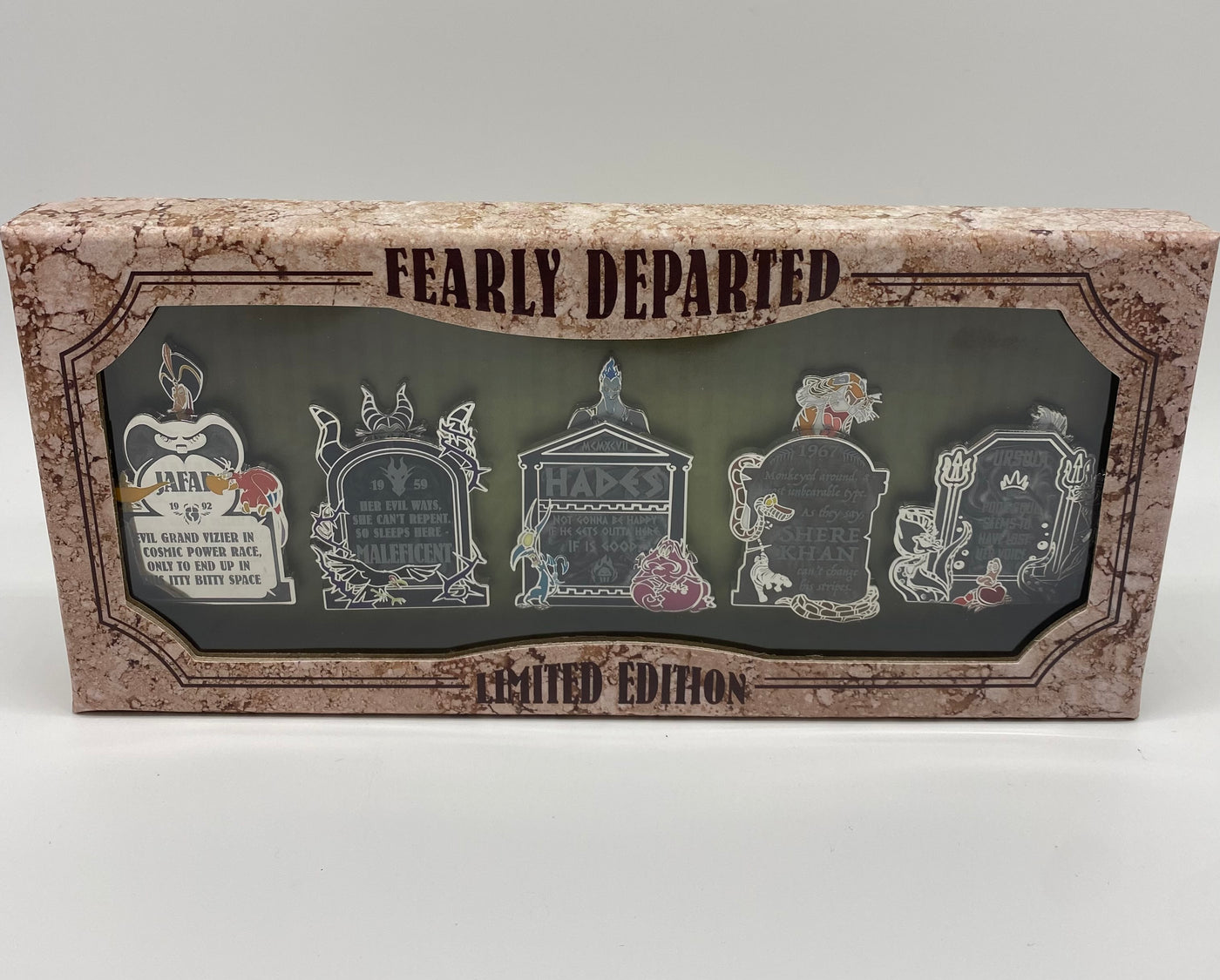 Disney Halloween Fearly Departed Tombstone Pin Set of 5 Limited New with Box