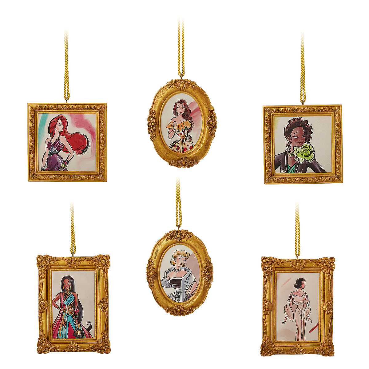 Disney Store Disney Princess Ornament Set Designer Collection Limited Edition