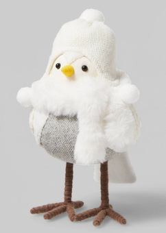 Target Flurry Bird with Knit Hat & Scarf Decorative Figurine White Wondershop