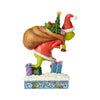 Jim Shore Grinch Tip Toeing with Bag of Gifts Figurine New with Box