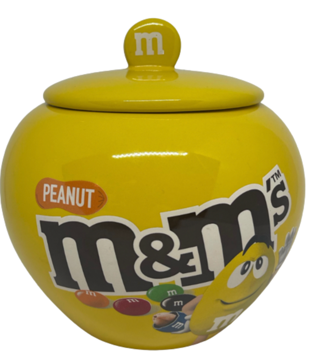 M&M's World Yellow Character Peanut Candy Ceramic Jar New – I Love