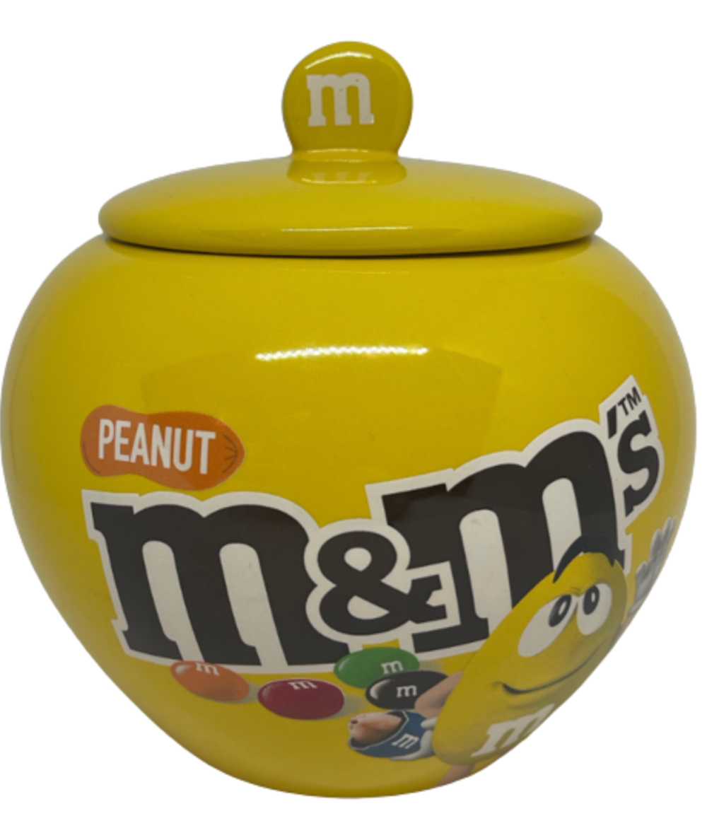 M&M's World Yellow Character Peanut Candy Ceramic Jar New